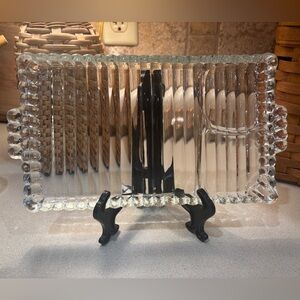 Vintage Hazel- Atlas Sip, Snack and Smoke Luncheon Tray with 2 Cups